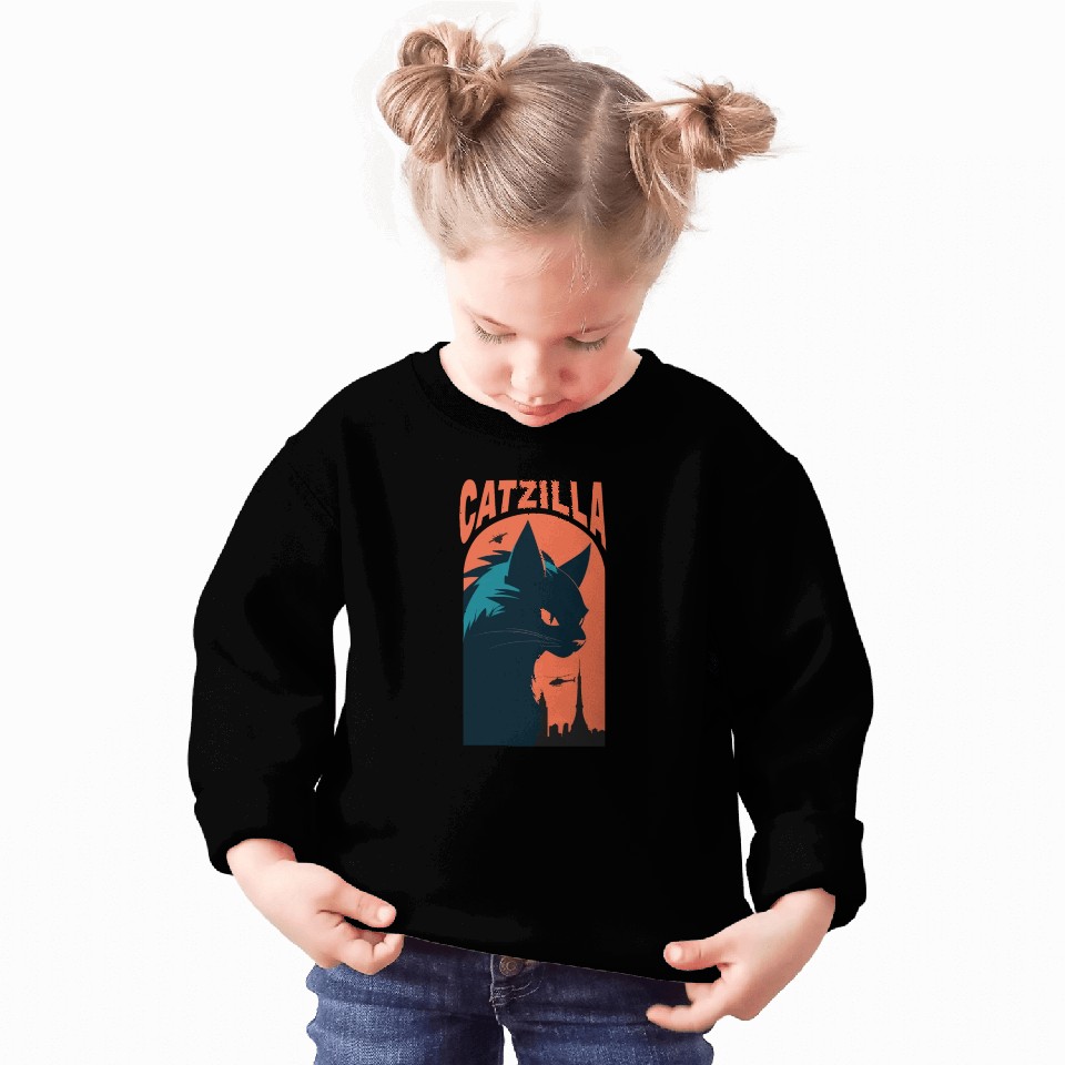 Catzilla king of Cat monster Sweatshirts