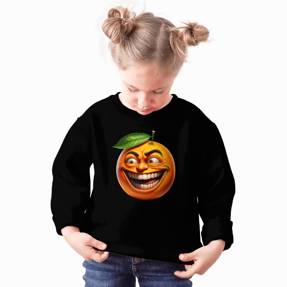 Crazy Orange a Comically Exaggerated Face Sweatshirts