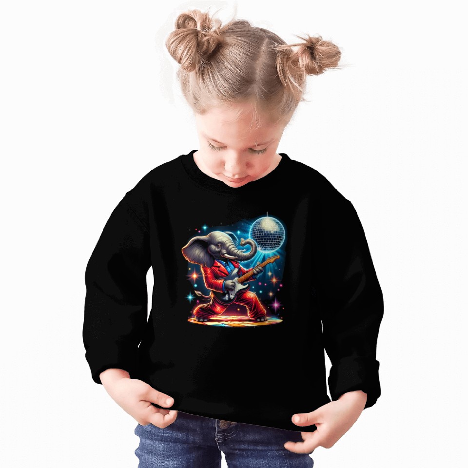Disco Ball Guitar Elephant Sweatshirts
