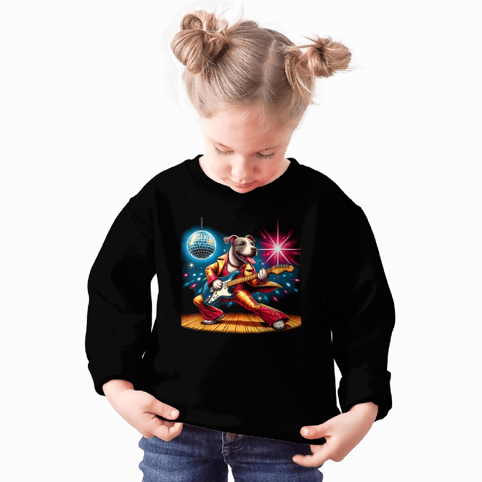 Disco Ball Guitar dog Sweatshirts