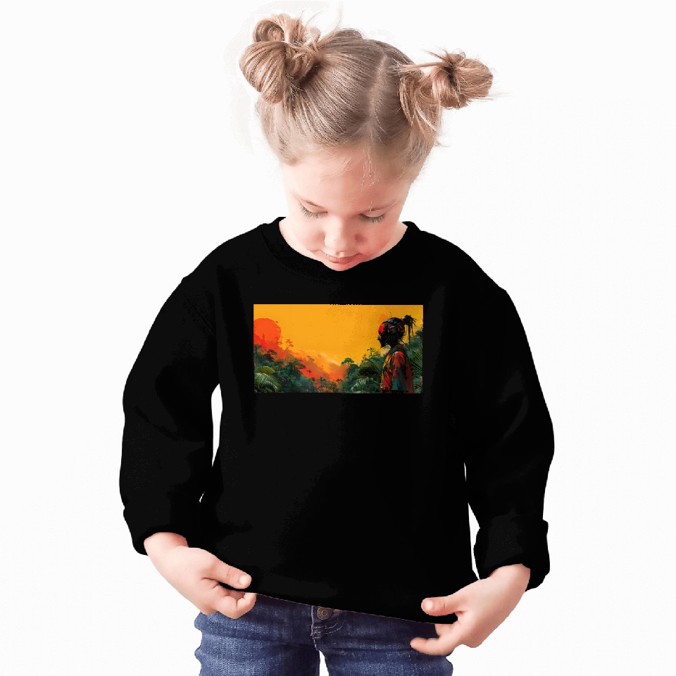 Digital Warrior: Tropical Twilight Sweatshirts