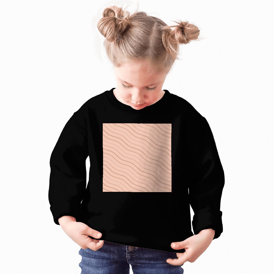 Peach and Brown Wavy Line Pattern Design Sweatshirts