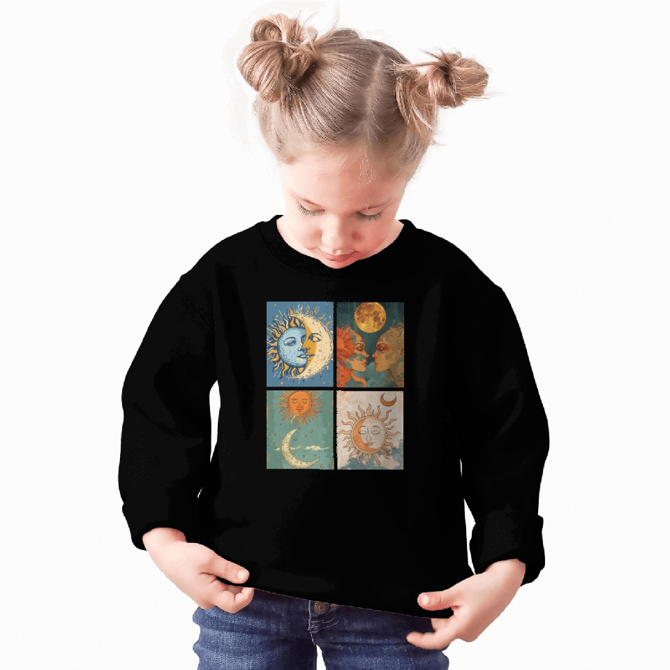 Moon and Sun Tarot Card Designed Look Sweatshirts