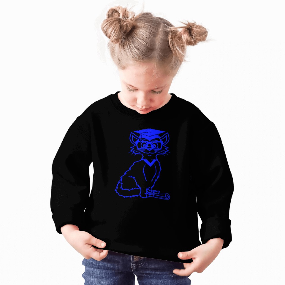 College Degree Cat School-leaving Certificate Pass Sweatshirts