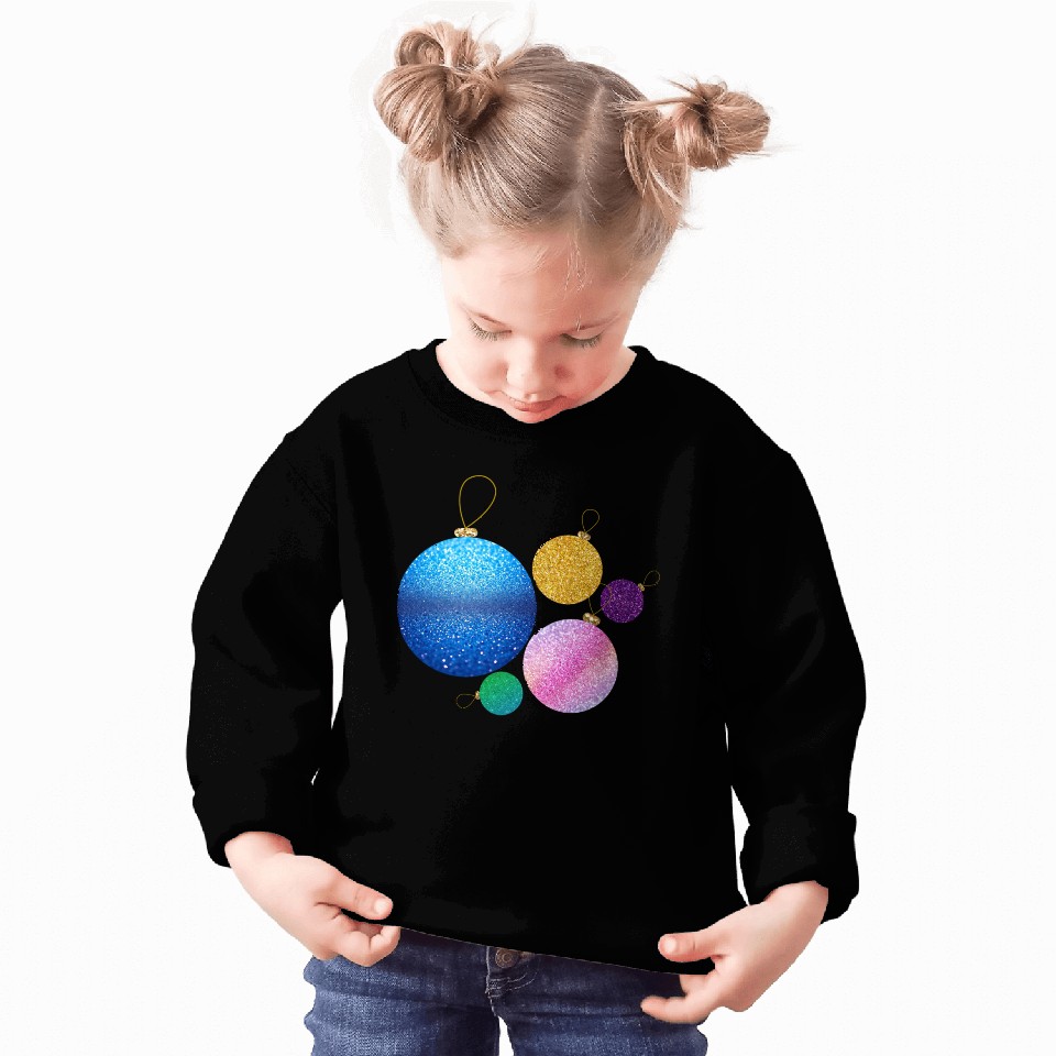 Xmas multicolor glisser balls ornement Sweatshirts