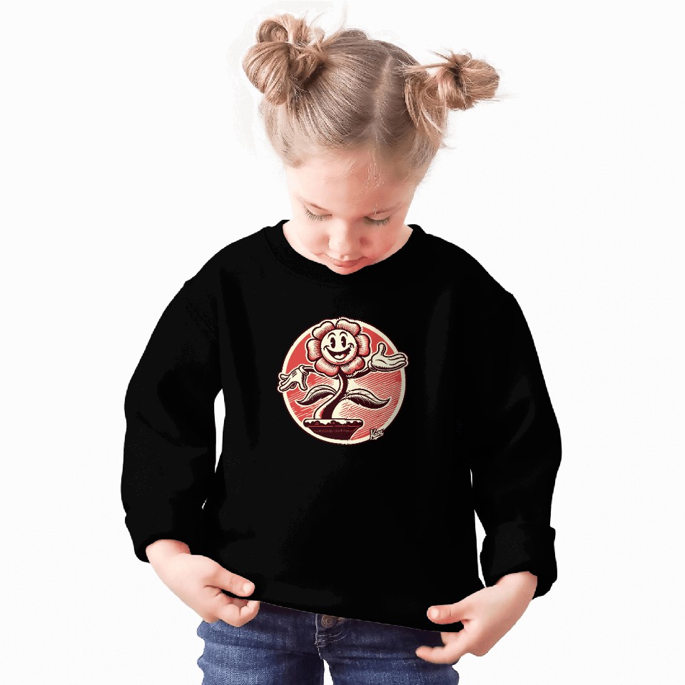 Funny Retro Cartoon Flower Sweatshirts