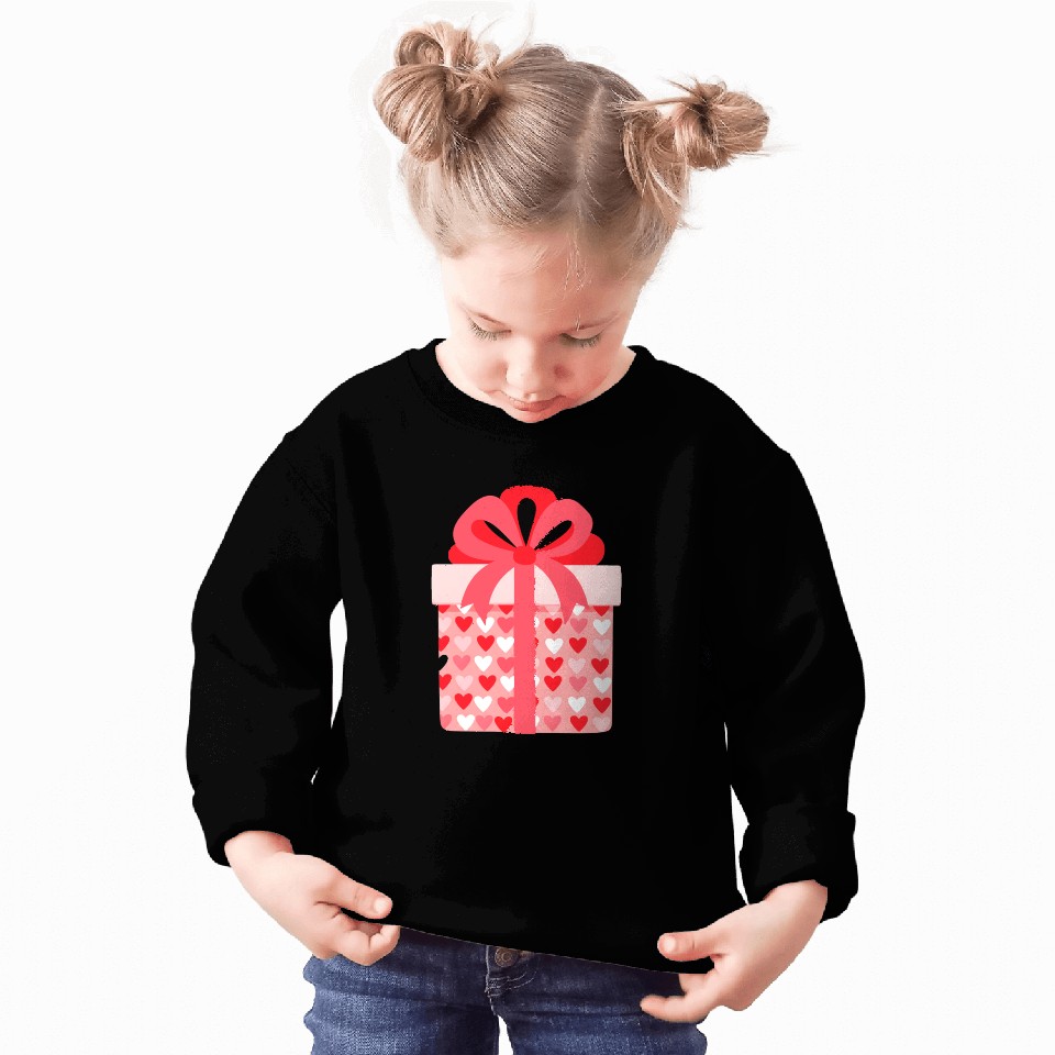 Hearts Gift Box Pattern Design Sweatshirts