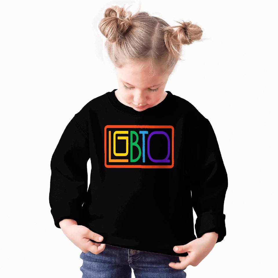 LGBTQ Text Art in a Square Sweatshirts