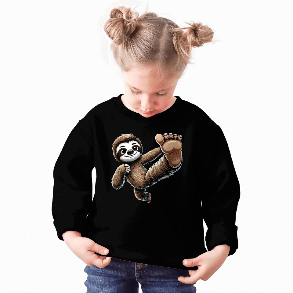 Sloth Karate Master Kick Martial Arts Sweatshirts