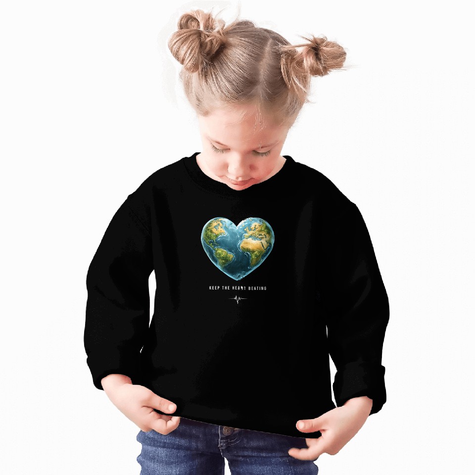 Keep the Heart Beating Environment Earth Day Heart Sweatshirts