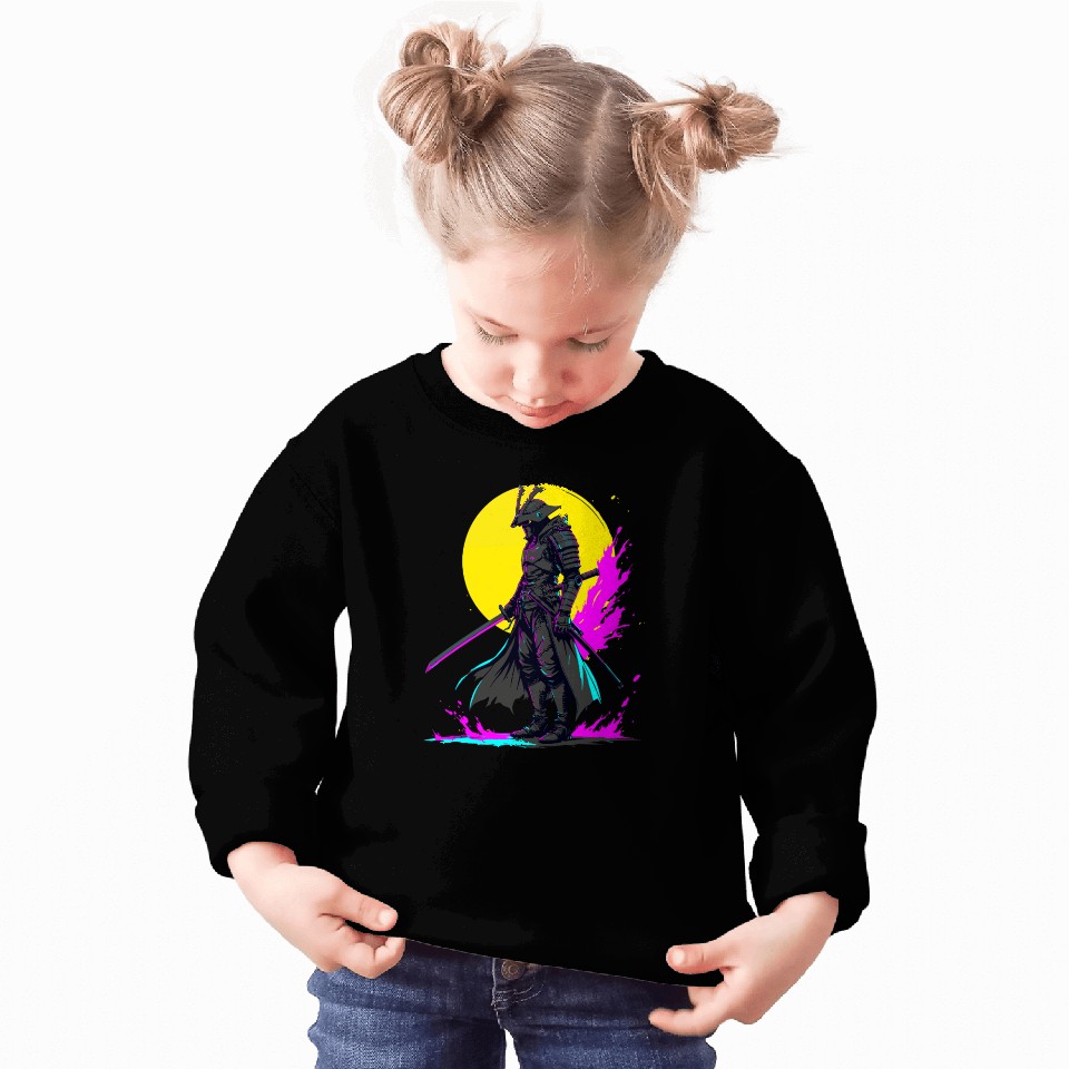 Cyberpunk Samurai Warrior Neon Art Design Sweatshirts