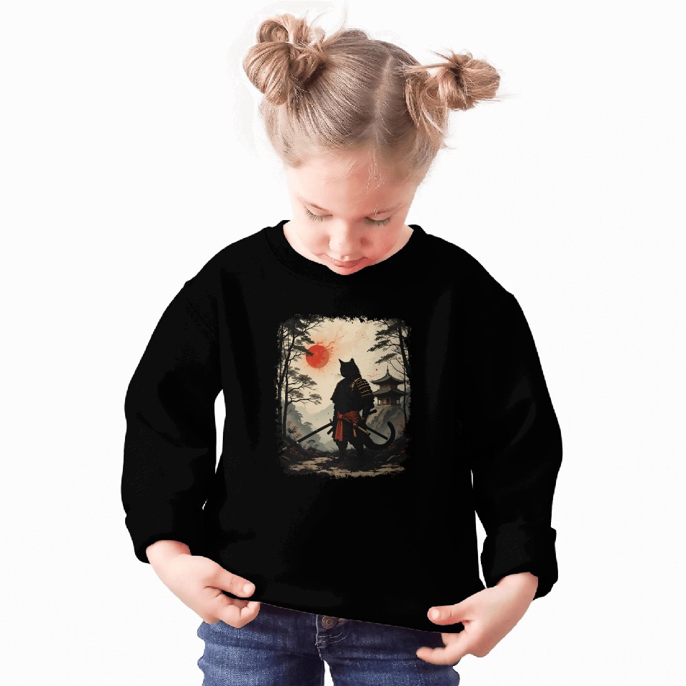 Samurai Cat Warrior Sweatshirts Design