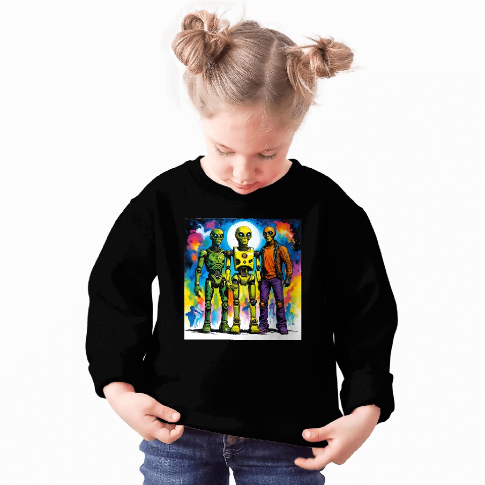 The alien and the robot Sweatshirts