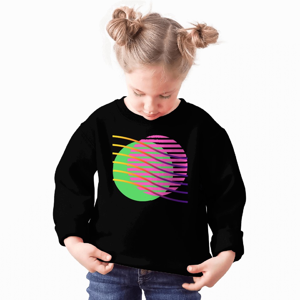 Neon Wave Geometric Abstract Sweatshirts