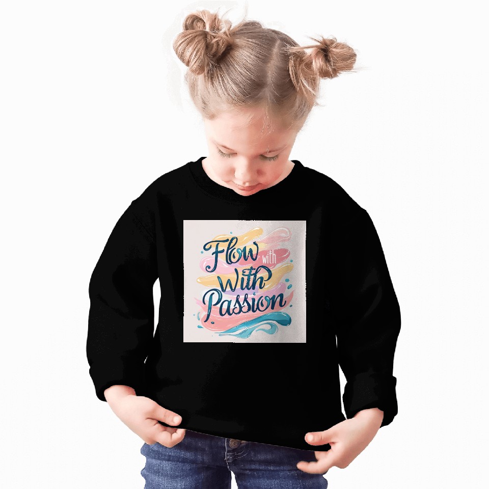 Flow With Passion - Abstract Typography Art Sweatshirts