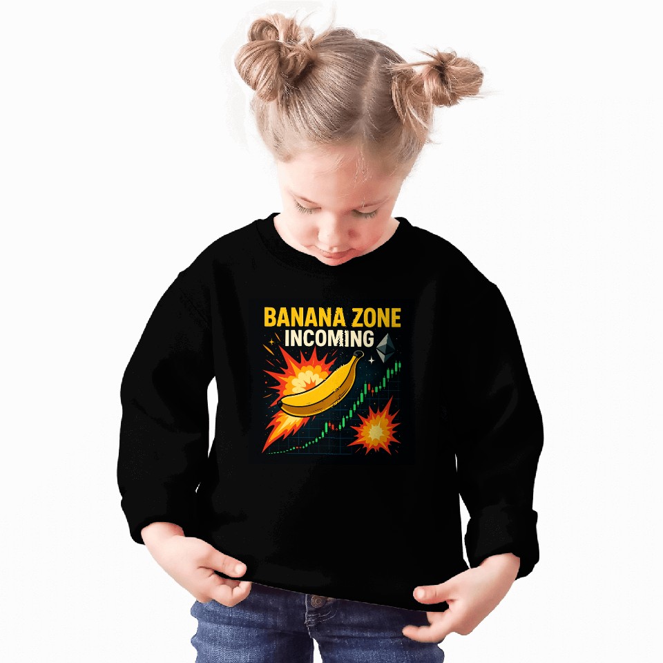 Banana Zone Incoming – Explosive Crypto Chart Meme Sweatshirts