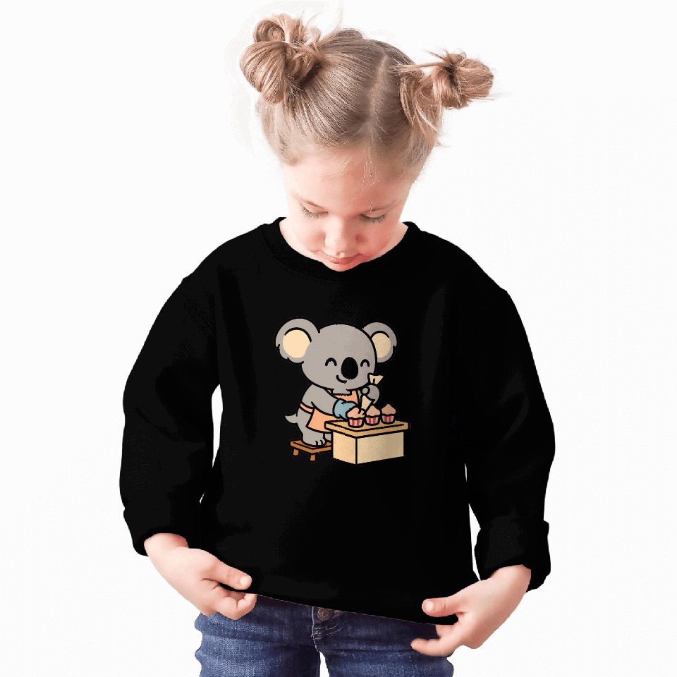 Cute Koala Decorating Cupcakes Sweatshirts