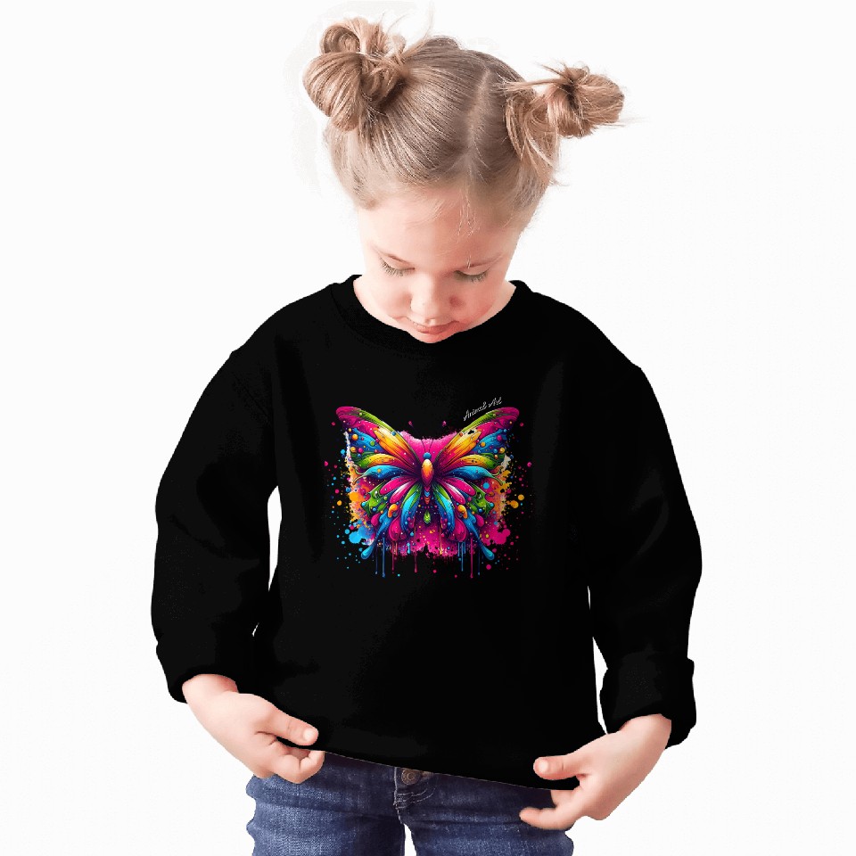 Vibrant Psychedelic Butterfly Artwork Sweatshirts
