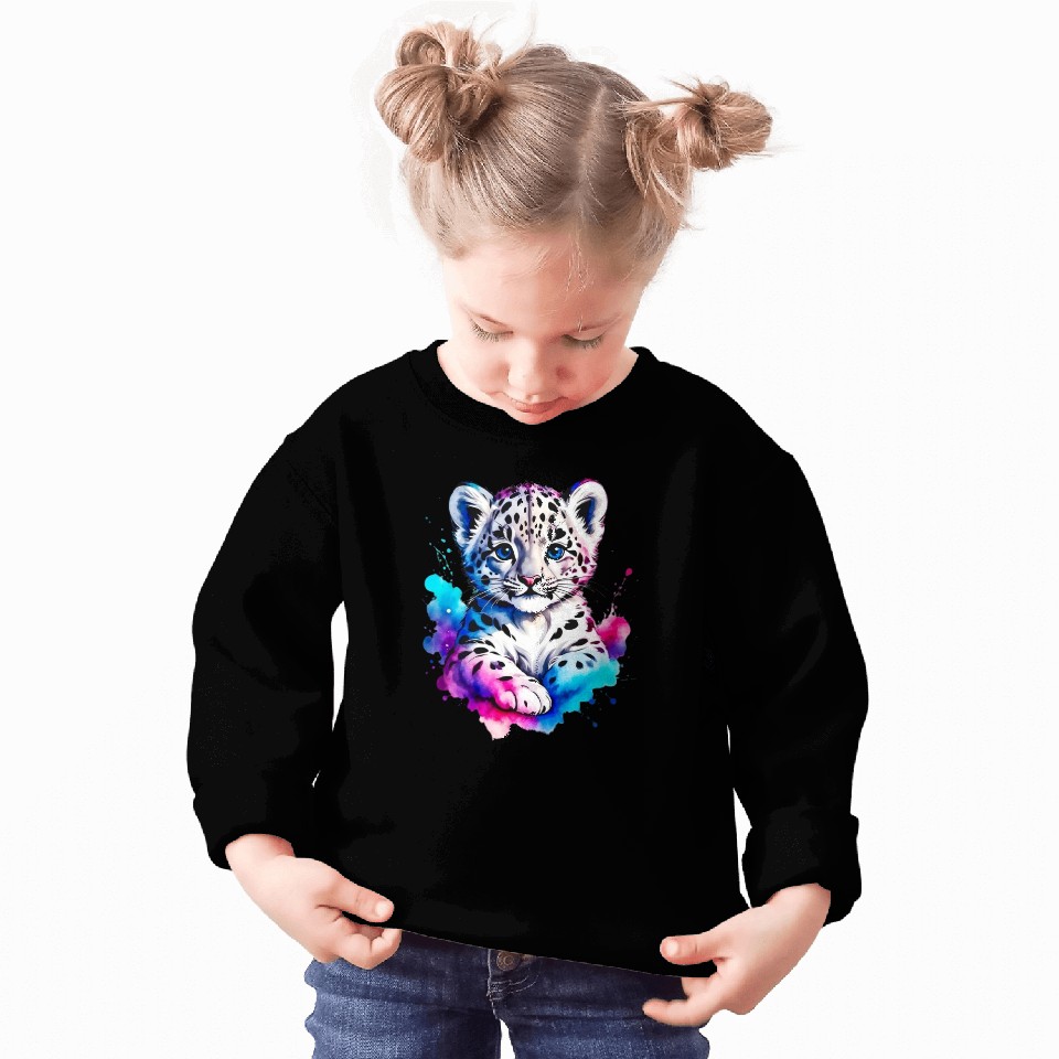 Color Splash Leopard Cub Sweatshirts