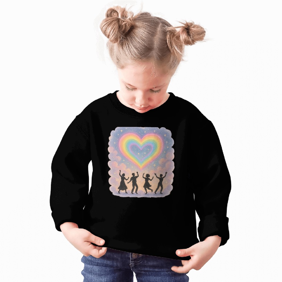 20250702 1417 Rainbow Heart Dance simple compos Sweatshirts