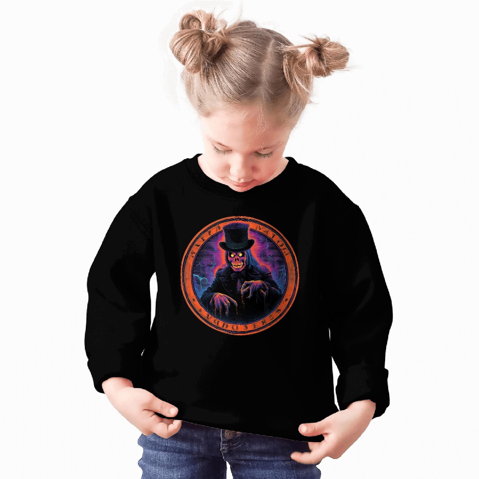 Mortimer Nightshade – Haunted Host Emblem Sweatshirts