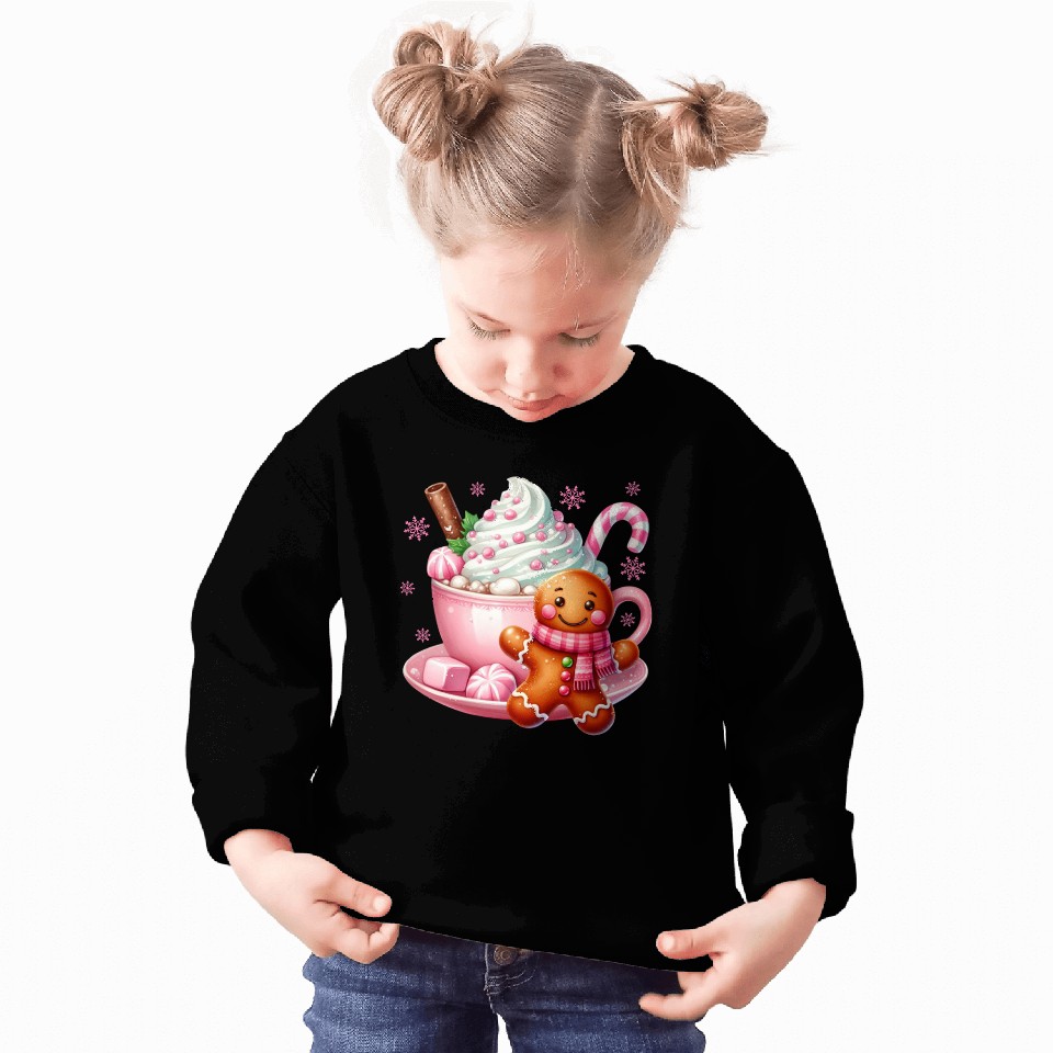 Whimsical Holiday Hot Chocolate Scene Sweatshirts