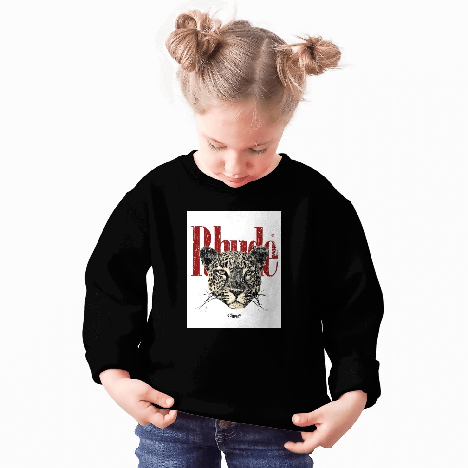 Leopard Face with Bold Red Text Sweatshirts