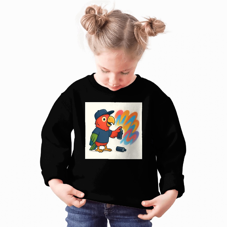 Colorful Graffiti Parrot Illustration Sweatshirts