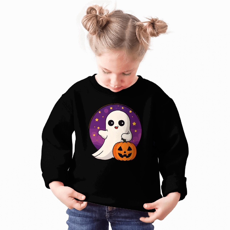 “Cute Halloween Ghost with Candy Bag Sweatshirts”