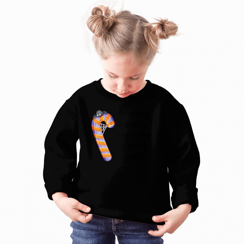 Funny Quote Halloween Candy Cane with Spider Sweatshirts