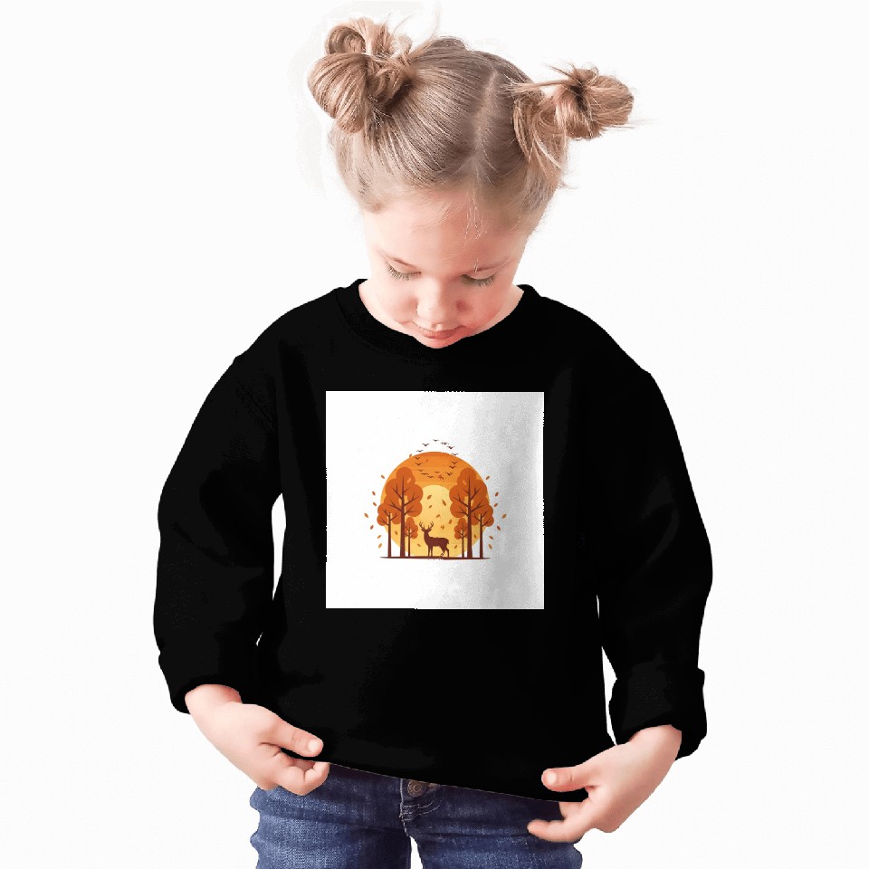 Autumn Sunset Forest Scene Sweatshirts