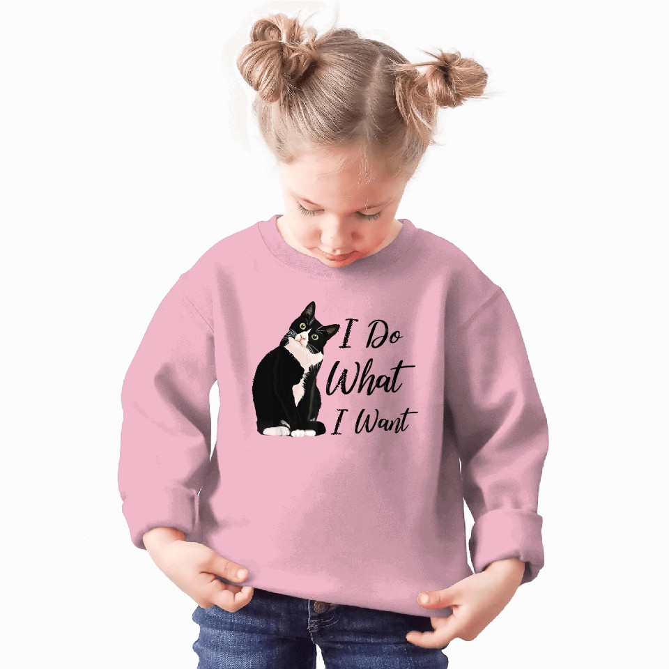 Do What I Want Tuxedo Cat Mom Cute Funny Graphic Sweatshirt