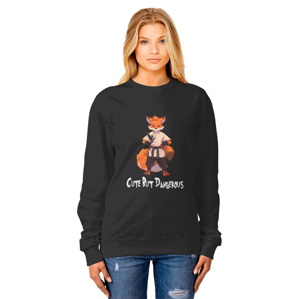 Cute But Dangerous funny fox karate 2 Sweatshirts