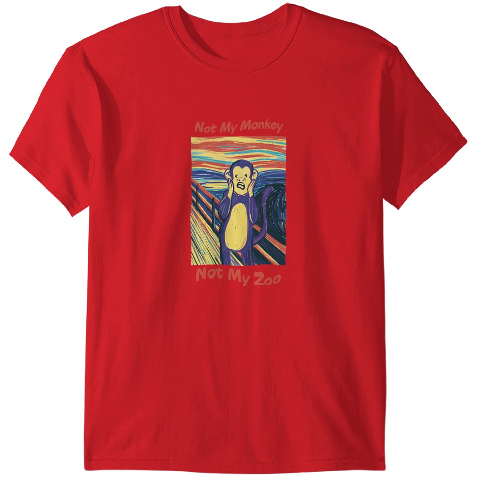 Monkey Lover Scream by Munch as Monkey Not My Monkey Not My Zoo Funny T ...