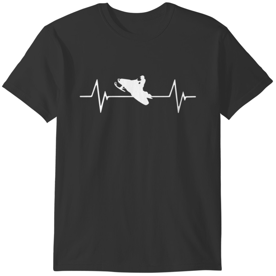 Snowmobile Heartbeat Love T-Shirt T-shirt