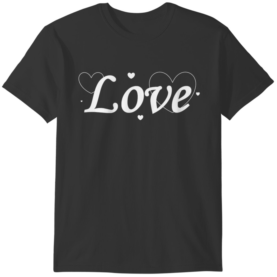 "Love" in hearts T-shirt