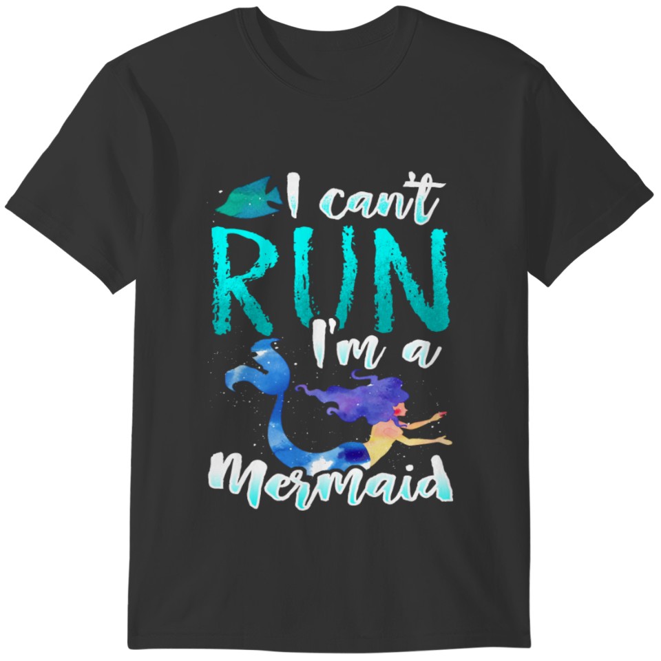 Mermaid Run Sport Back to School Gift Present T-shirt