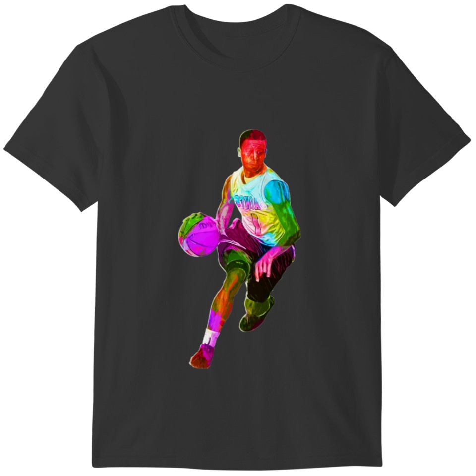 Colorful Basketball Player T-shirt