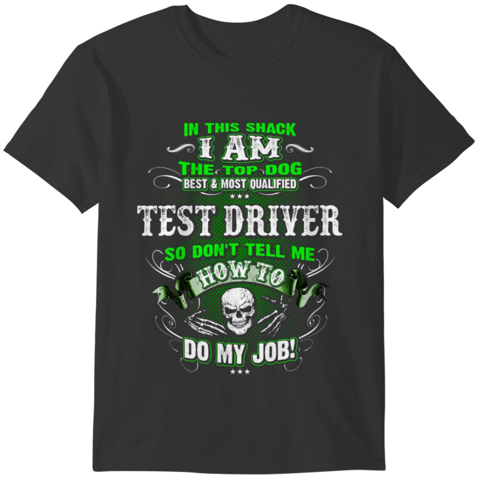 Test Driver Shirts for Men, Job Shirt with Skull T-shirt