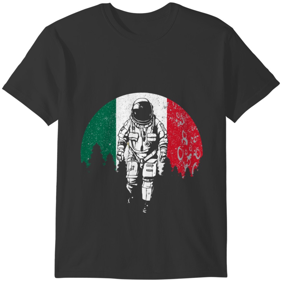 Astronaut moon Mexico flag T-shirt