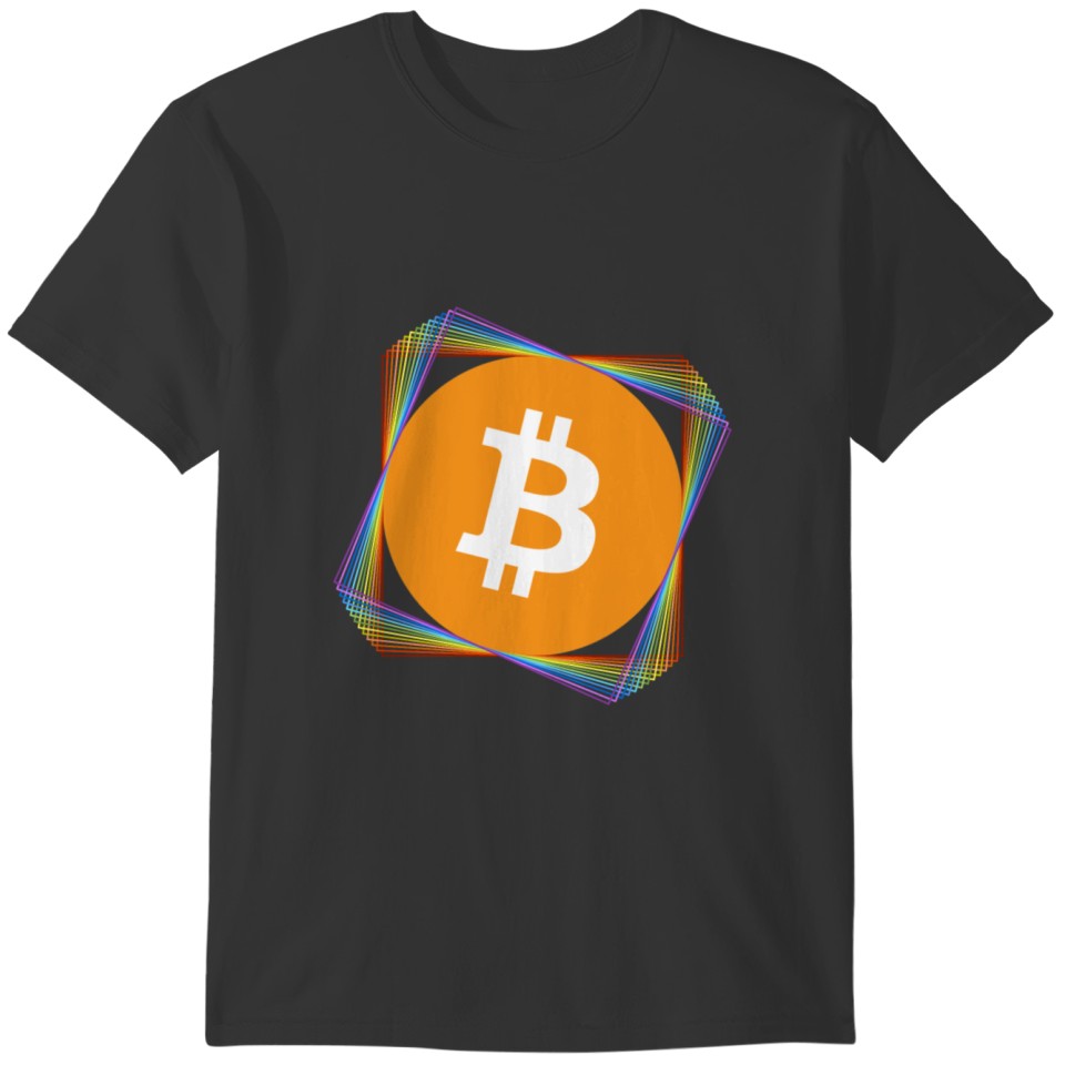 Bitcoin in colorful T-shirt