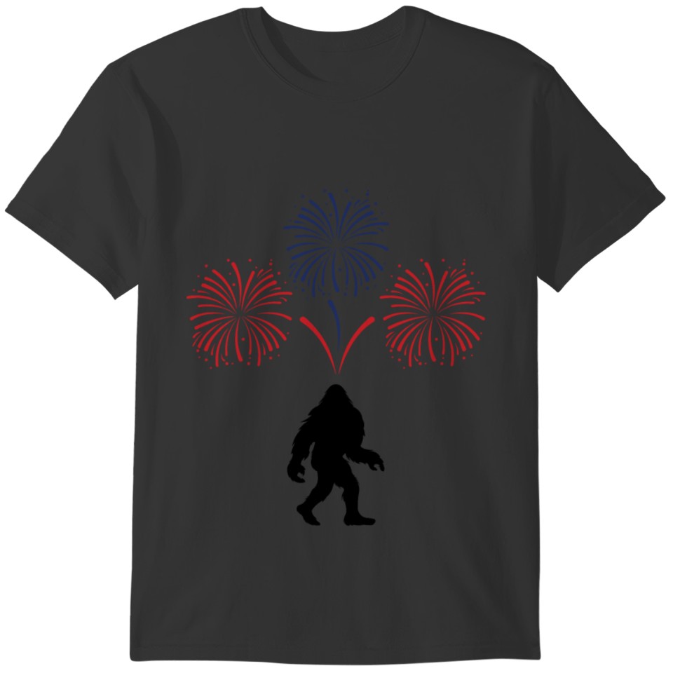 Bigfoot 4th Of July Shirts Fireworks Patriotic USA T-shirt