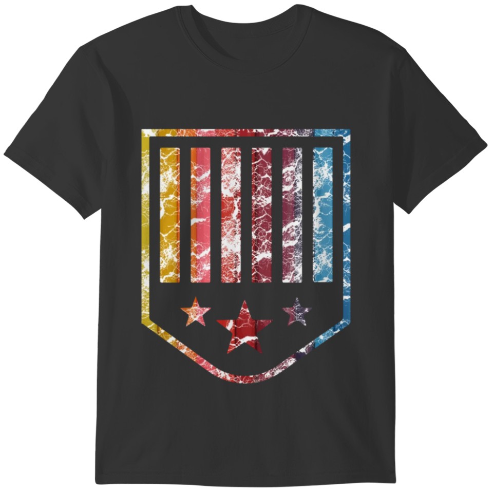 USA Emblem United States Rainbow Design T-shirt