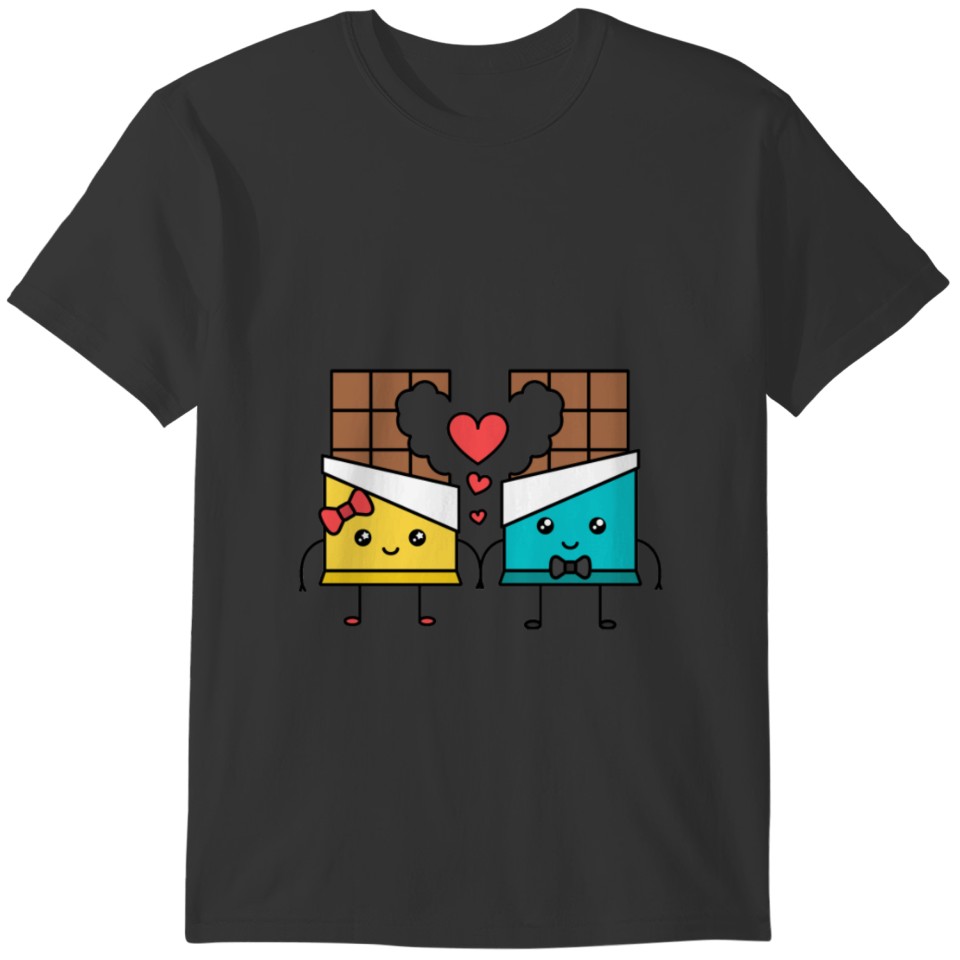 chocolate couple heart gift T-shirt