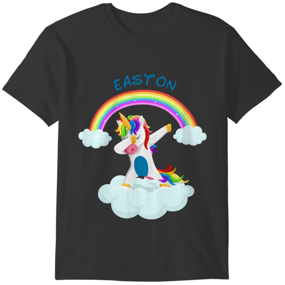 Easton dabbing unicorn gift idea disco T-shirt