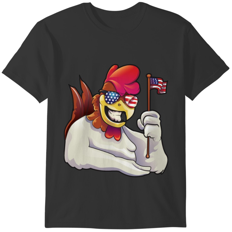 Rooster USA Sunglasses 4th of July T-shirt