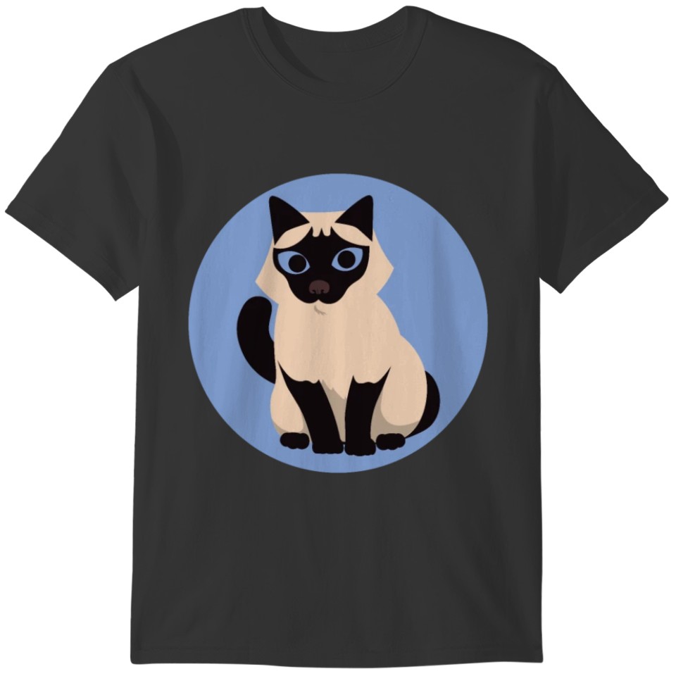 Brown and Black Cat Sitting T-shirt