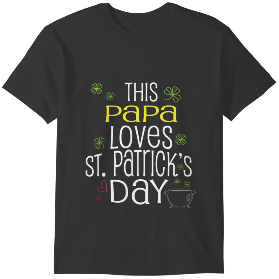 Papa Gifts St Patricks Day Grandson Granddaughter T-shirt