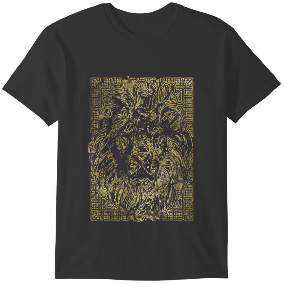 Vintage gold Lion Head T-shirt