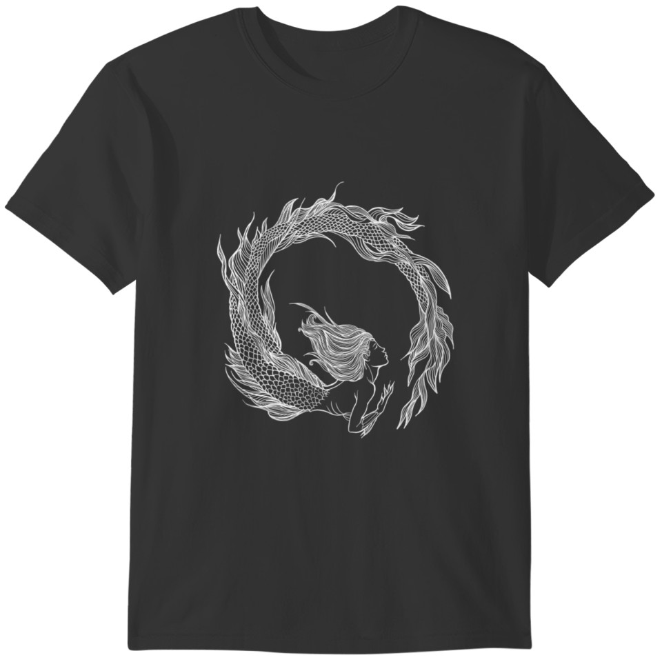 Mermaid Circle WHITE T-shirt